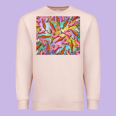Premium Sweatshirt Easter bunny carrot and quail egg