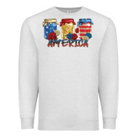 Oatmeal Heather america mason jar Premium Sweatshirt - Zillion Design Studio