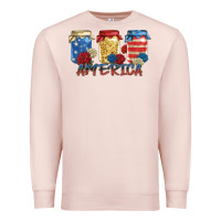 Pale Pink america mason jar Premium Sweatshirt - Zillion Design Studio