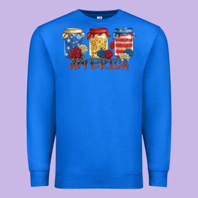 America Mason Jar Premium Sweatshirt Designed By Zillion Design Studio