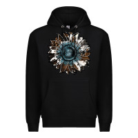 Black cowhide leopard and  leather sunflower Premium Hoodie - RanaPortraitStore