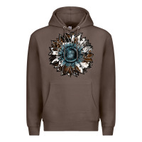 Coffee cowhide leopard and  leather sunflower Premium Hoodie - RanaPortraitStore
