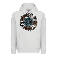Dove Grey cowhide leopard and  leather sunflower Premium Hoodie - RanaPortraitStore
