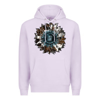Lilac cowhide leopard and  leather sunflower Premium Hoodie - RanaPortraitStore