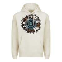 Oatmeal Heather cowhide leopard and  leather sunflower Premium Hoodie - RanaPortraitStore