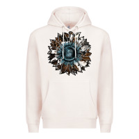 Pale Pink cowhide leopard and  leather sunflower Premium Hoodie - RanaPortraitStore