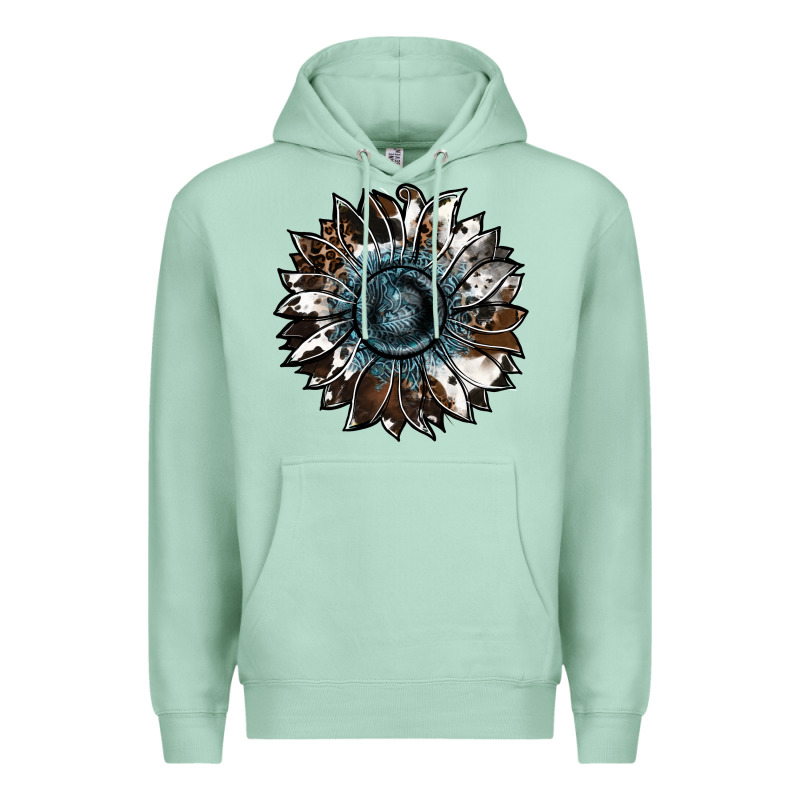 Cowhide Leopard And  Leather Sunflower Premium Hoodie by RanaPortraitStore | Teevron