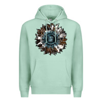 Seafoam cowhide leopard and  leather sunflower Premium Hoodie - RanaPortraitStore