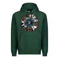 Sports Green cowhide leopard and  leather sunflower Premium Hoodie - RanaPortraitStore