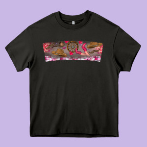 Howdy Valentine Heavy Core Tee Designed By Cowhidedigitalart