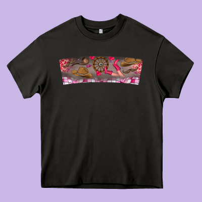 Howdy Valentine Heavy Core Tee Designed By Cowhidedigitalart