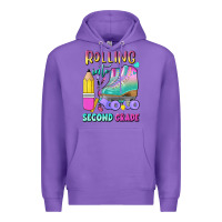 Purple rolling into second grade Premium Hoodie - BundleAndBundleShop