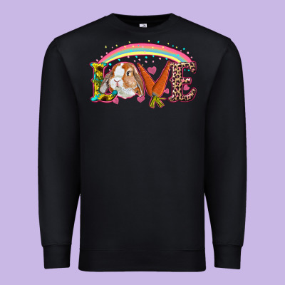 Premium Sweatshirt Easter Bunny Love With Rainbow