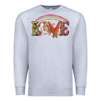 Heather Grey Easter Bunny Love With Rainbow Premium Sweatshirt - RanaPortraitStore