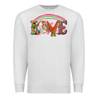 Oatmeal Heather Easter Bunny Love With Rainbow Premium Sweatshirt - RanaPortraitStore