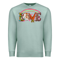 Seafoam Easter Bunny Love With Rainbow Premium Sweatshirt - RanaPortraitStore