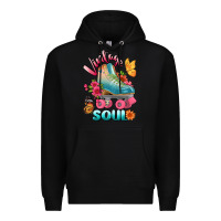 Black vintage soul Premium Hoodie - BundleAndBundleShop