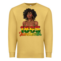 Antique Gold 1865 juneteenth with afro black woman Premium Sweatshirt - texasbilliewilder