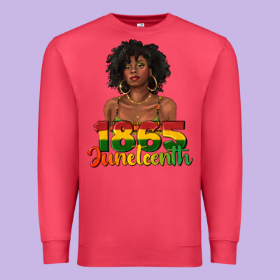 Premium Sweatshirt 1865 juneteenth with afro black woman