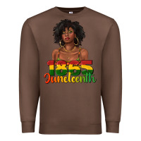 Chestnut 1865 juneteenth with afro black woman Premium Sweatshirt - texasbilliewilder