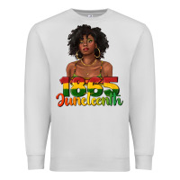 Dove Grey 1865 juneteenth with afro black woman Premium Sweatshirt - texasbilliewilder