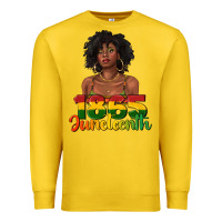 Lemon 1865 juneteenth with afro black woman Premium Sweatshirt - texasbilliewilder