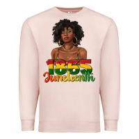 Pale Pink 1865 juneteenth with afro black woman Premium Sweatshirt - texasbilliewilder