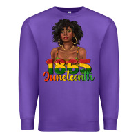 Purple 1865 juneteenth with afro black woman Premium Sweatshirt - texasbilliewilder