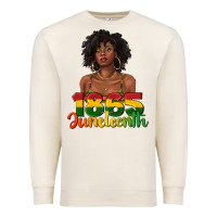 Sandshell 1865 juneteenth with afro black woman Premium Sweatshirt - texasbilliewilder