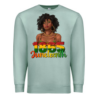 Seafoam 1865 juneteenth with afro black woman Premium Sweatshirt - texasbilliewilder