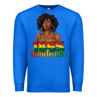 True Royal 1865 juneteenth with afro black woman Premium Sweatshirt - texasbilliewilder