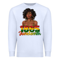 White 1865 juneteenth with afro black woman Premium Sweatshirt - texasbilliewilder