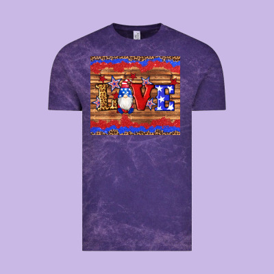 American Flag Gnomes Love Star Leopard Glitter Vintage Tee Designed By Artiststas