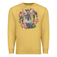 Antique Gold Easter Bunny With Floral Wreath Premium Sweatshirt - RanaPortraitStore