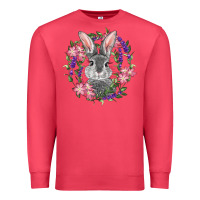 Cardinal Easter Bunny With Floral Wreath Premium Sweatshirt - RanaPortraitStore