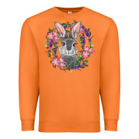 Carrot Easter Bunny With Floral Wreath Premium Sweatshirt - RanaPortraitStore