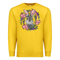 Lemon Easter Bunny With Floral Wreath Premium Sweatshirt - RanaPortraitStore