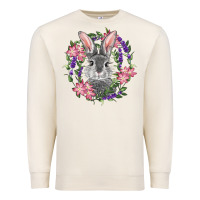 Sandshell Easter Bunny With Floral Wreath Premium Sweatshirt - RanaPortraitStore