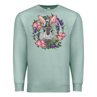 Seafoam Easter Bunny With Floral Wreath Premium Sweatshirt - RanaPortraitStore