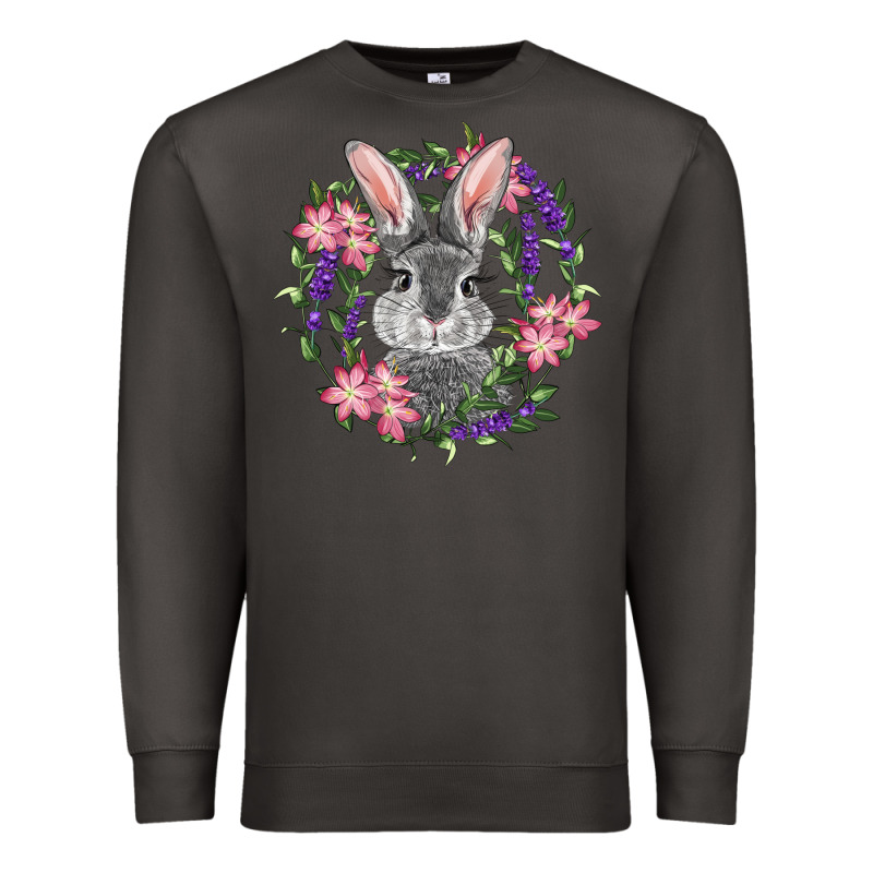 Easter Bunny With Floral Wreath Premium Sweatshirt by RanaPortraitStore | Teevron