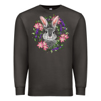 Smoke Easter Bunny With Floral Wreath Premium Sweatshirt - RanaPortraitStore