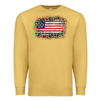 Antique Gold america leopard glitter flag Premium Sweatshirt - Zillion Design Studio