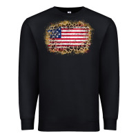 Black america leopard glitter flag Premium Sweatshirt - Zillion Design Studio