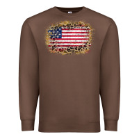 Chestnut america leopard glitter flag Premium Sweatshirt - Zillion Design Studio