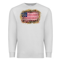 Dove Grey america leopard glitter flag Premium Sweatshirt - Zillion Design Studio