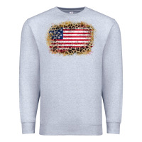 Heather Grey america leopard glitter flag Premium Sweatshirt - Zillion Design Studio