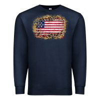 Navy america leopard glitter flag Premium Sweatshirt - Zillion Design Studio