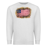 Oatmeal Heather america leopard glitter flag Premium Sweatshirt - Zillion Design Studio