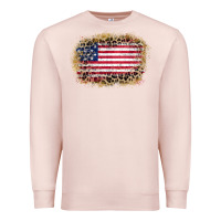 Pale Pink america leopard glitter flag Premium Sweatshirt - Zillion Design Studio