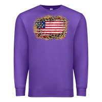 Purple america leopard glitter flag Premium Sweatshirt - Zillion Design Studio